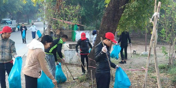 Sanon Students participating in the Bagan Plastic Campaign